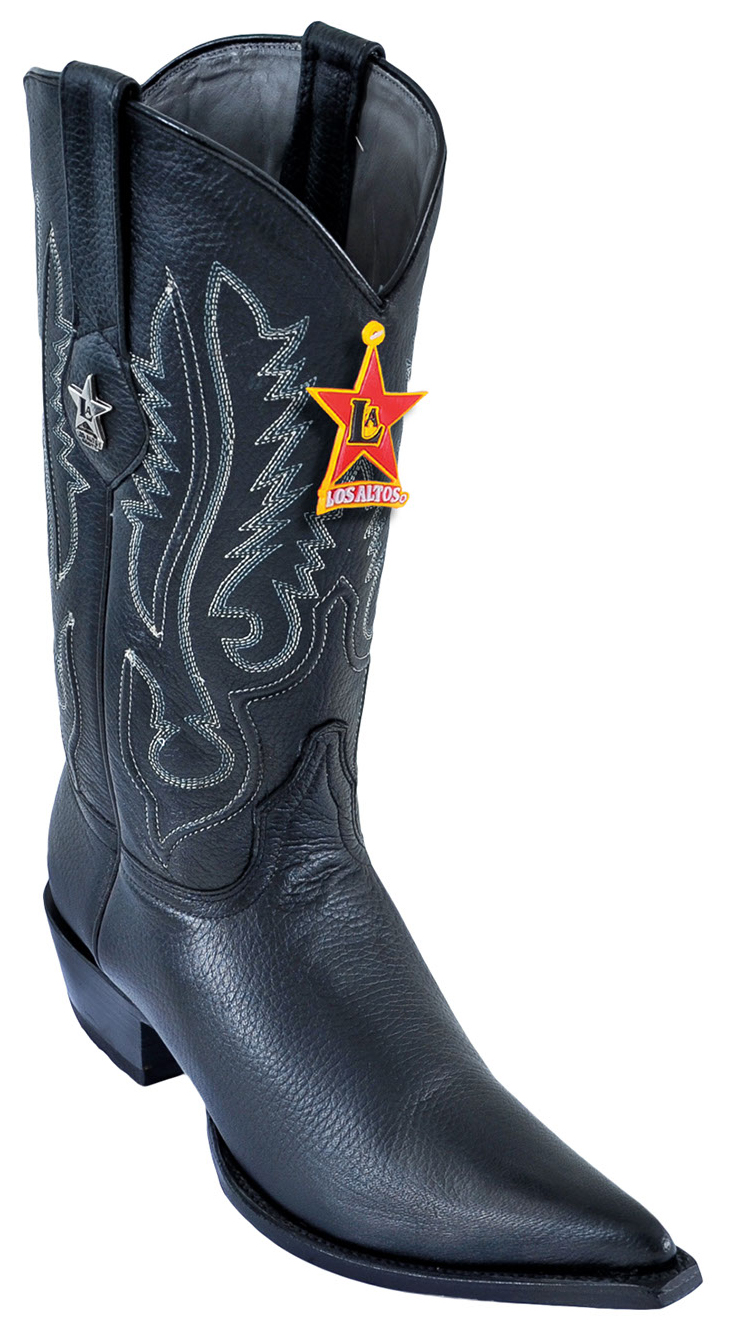 Los Altos Black Python 3X Toe W / Cowboy Heel Boots 95V5705 - Click Image to Close